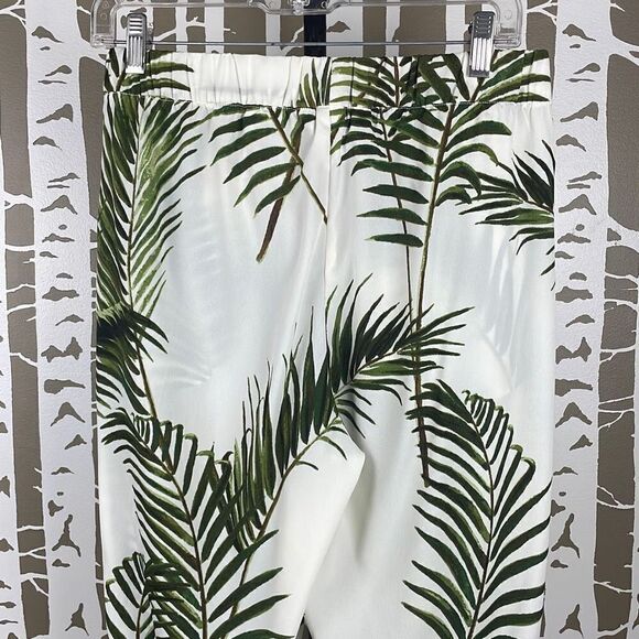 Palm Leaf Print High Waist Cropped Pants 8 - Picture 9 of 10